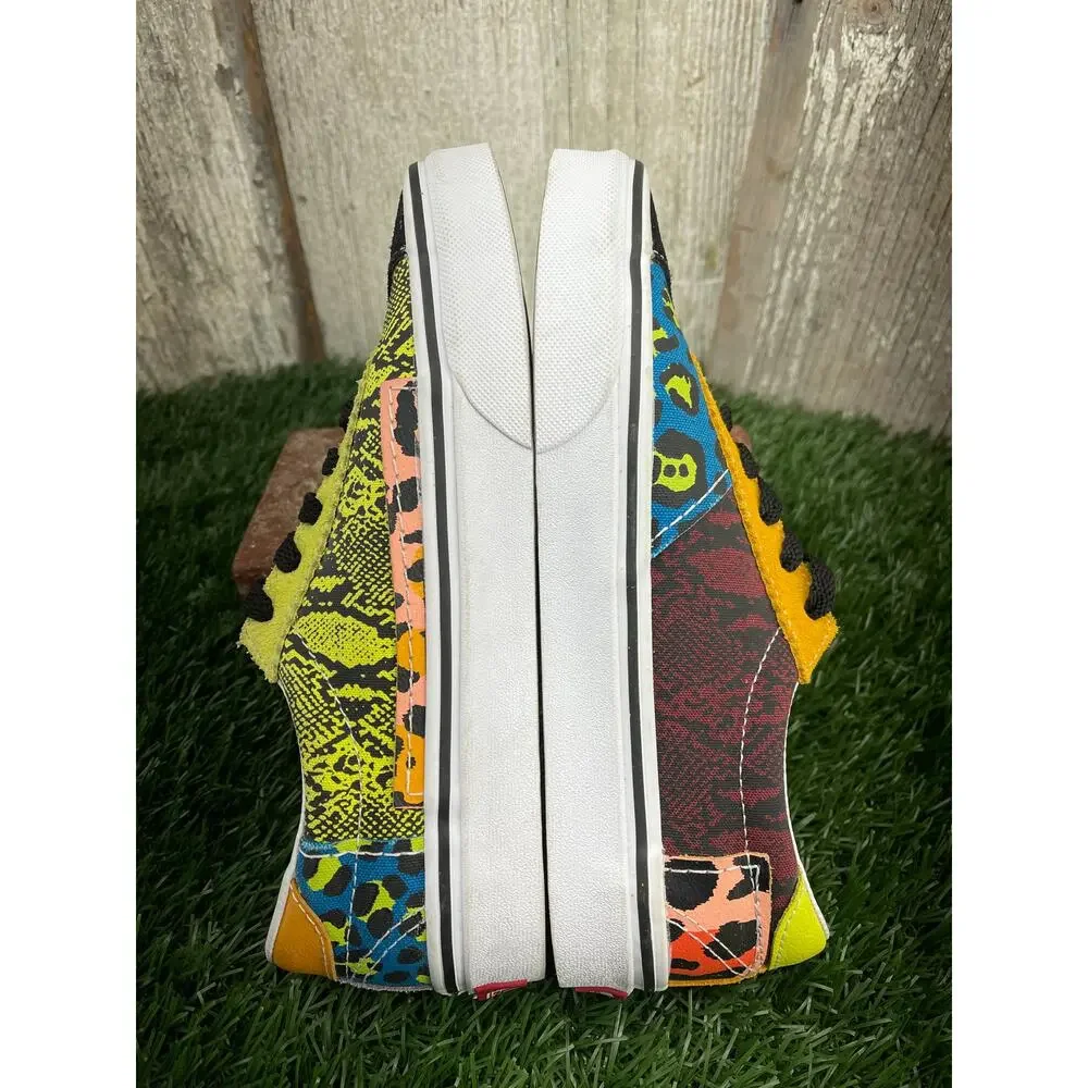RARE Vans Sport Patchwork Leopard Snake Multicolor Sneaker Shoes 6